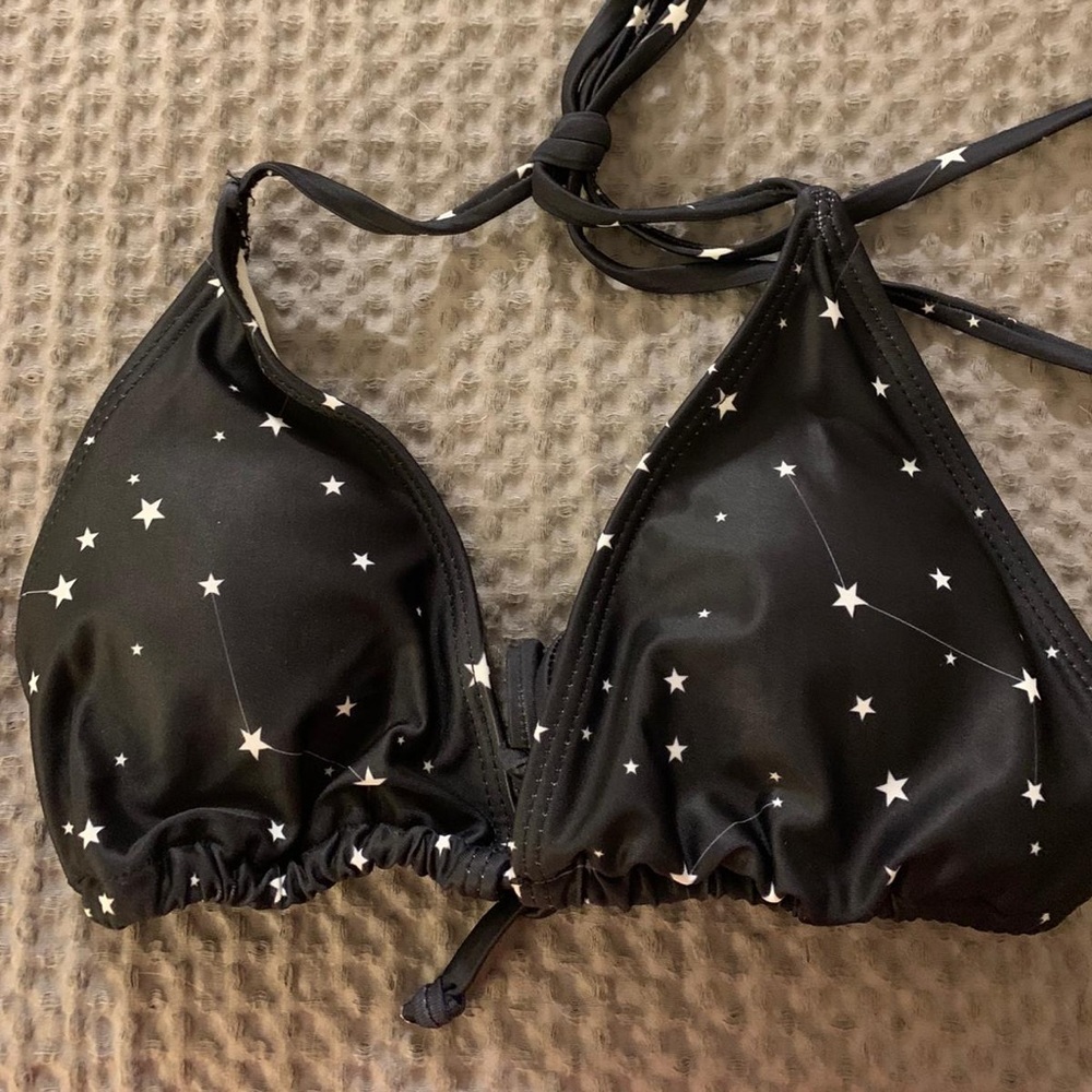 Black star bikini top